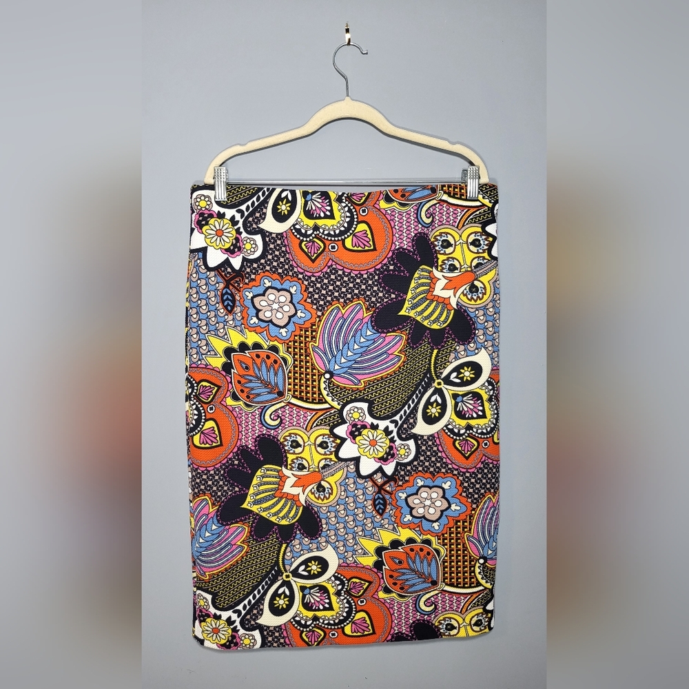 ECl New York Artsy Multi-Color Floral Abstract Pencil Skirt - Size XL